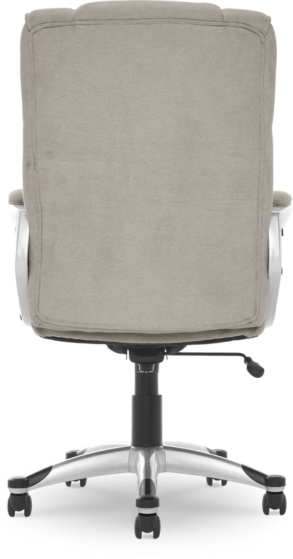 Serta Hannah Office Chair in Fawn Tan Linen Metallic Finish