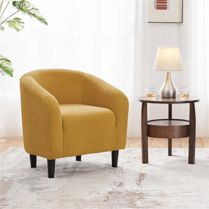 Topeakmart 2pcs Boucle Club Accent Chair for Livingroom, Ivory