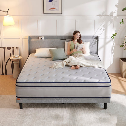 Twin Size Mattresses, 12 Inch Hybrid Memory Foam Individual Pocket Springs Twin Bed Mattress in a Box with Pressure Relief, Motion Isolation, CertiPUR-US, 100 Nights Trial