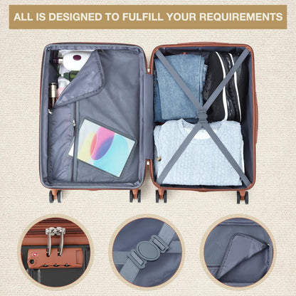 TROPOW Luggage Setss,Suitcases with Wheels,Luggage Expandable Suitcase 3 Piece Sets, Luggage Sets of 3 Piece Suitcase with Spinner Wheels, Hardshell Luggage 3 Piece Sets(20"/24"/28")