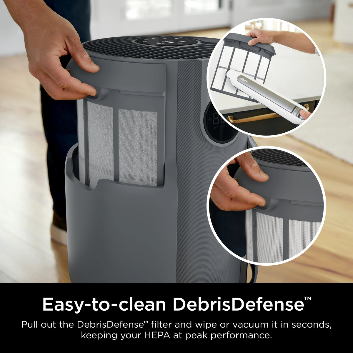 Shark NeverChange Air Purifier, 5-Year HEPA Filter, 600sq. ft. Gray, HP150