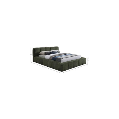 Meridian Furniture Carlin Olive Chenille Fabric Full Bed