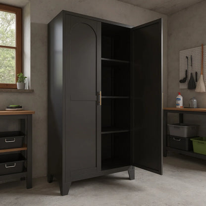 Homy Casa 70.8" White Tall Storage Cabinet with 4 Adjustable Shelves for Kitchen, Pantry Cupboard
