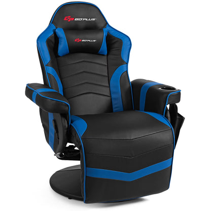 Massage Gaming Chair Racing Style Gaming Recliner Blue