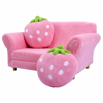 Spaco BL/PI Kids Strawberry Armrest Chair Sofa-Pink, Kids Couch for Kids
