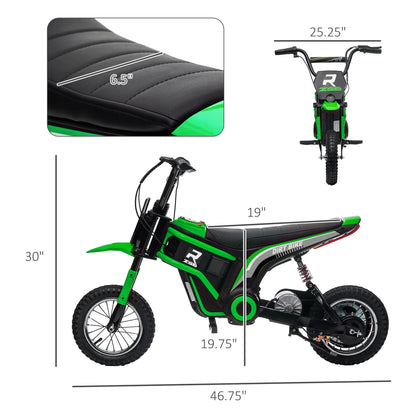 SaveJoy Electric Dirt Bike, 24V E-Dirt Bike Motorcycle for Kids, Kids Dirt Bike with Brake, Music, Horn, Outdoor Toys for Todders Kids, Red