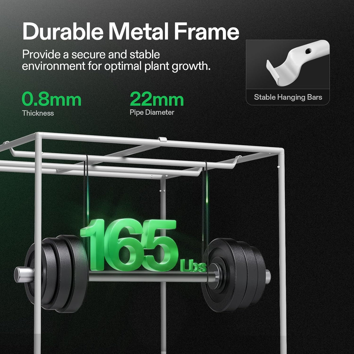 VIVOSUN G336 36"x36"x72" Grow Tent, 3x3 FT Advanced Gray Mylar Tent with 19mm Poles, Observation Window and Floor Tray for Hydroponic Plants for VS2000/VS3000