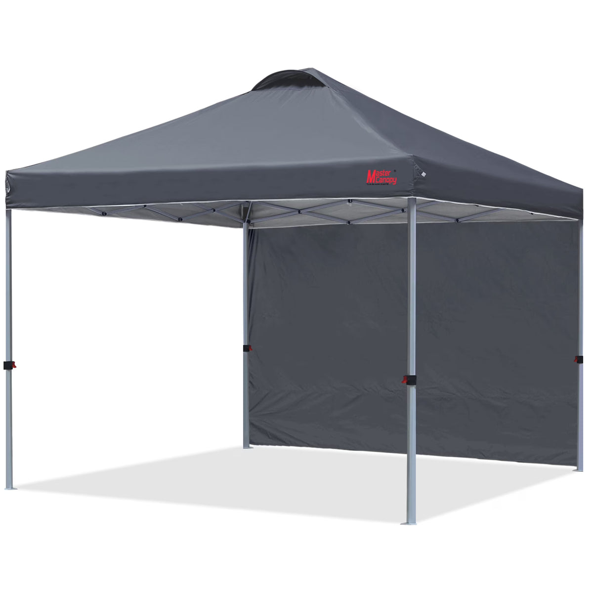 MASTERCANOPY 10' x 10' Easy Pop-up Canopy Tent Outdoor Shade Shelter with 1 Sidewall, White
