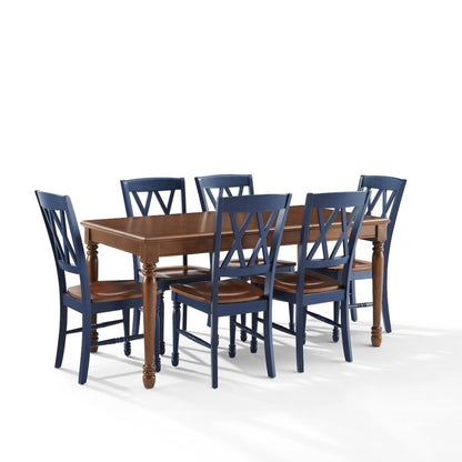 Crosley Furniture Shelby 7-Piece Traditional Dining Table Set for 6, Dinner Tables with Kitchen Chairs