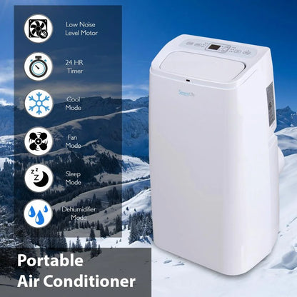 SereneLife SLPAC12 - Portable Air Conditioner - Compact Home AC Cooling Unit with Built-in Dehumidifier & Fan Modes, Includes Window Mount Kit (12,000 BTU)