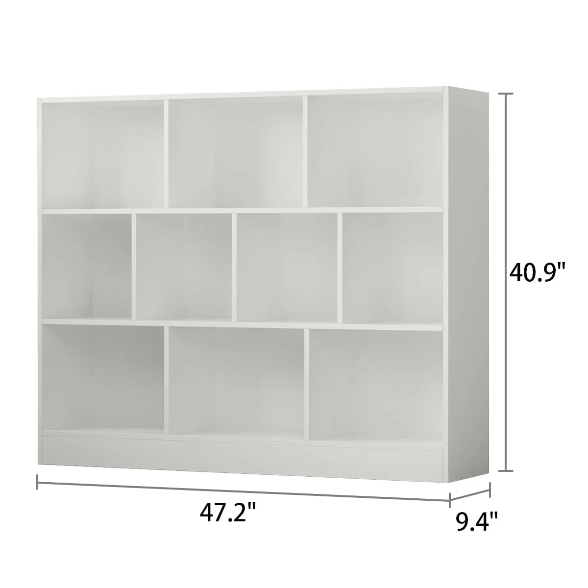 FUFU&GAGA 10-Cube Storage Shelf, Multipurpose Cubby Shelving Unit Display Storage Bookcase Bookshelf, Storage Cubes Organizer Cabinet for Home Office Living Room Bedroom, White(L 47.2in)