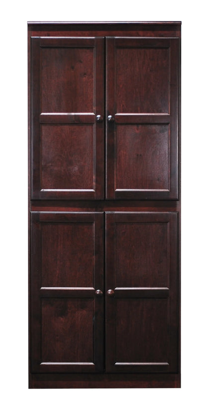 Concepts in Wood Storage Cabinet, 72 inch with 5 Shelves - Cherry Finish