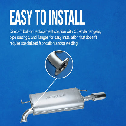 Walker Exhaust Quiet-Flow SS 54668 Exhaust Muffler Assembly Fits select: 2006-2011 HONDA CIVIC