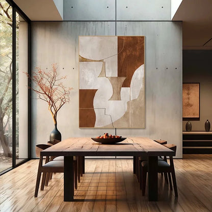 Brown Abstract Painting Wabi Sabi Wall Art Minimalist Painting Neutral Abstract Art Lare Earth Tone Modern Painting Home Decor