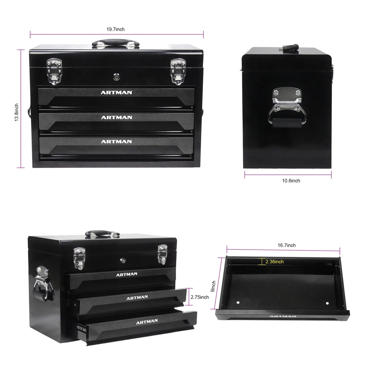 799PCS Aluminum Trolley Case Tool Set, Complete Tool Box Set with Rolling Wheels, Household Hand Tools Kit for Men, Silver