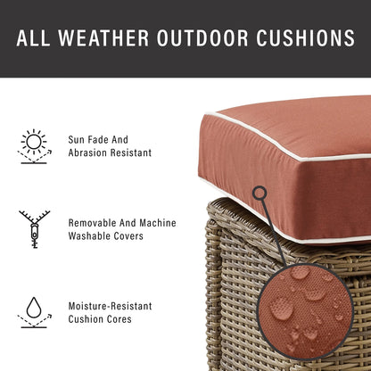 Crosley Brands Bradenton 2Pc Outdoor Wicker Chair Set Sand/Weathered Brown - 2 Arm Chairs