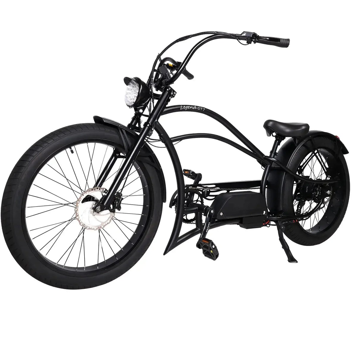Tracer Legend GT7 Cruiser Chopper E-bike, 1000W Motor, 7 Speed, Disc Brake, for Men, Matte Black