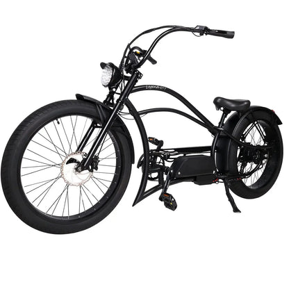 Tracer Legend GT7 Cruiser Chopper E-bike, 1000W Motor, 7 Speed, Disc Brake, for Men, Matte Black