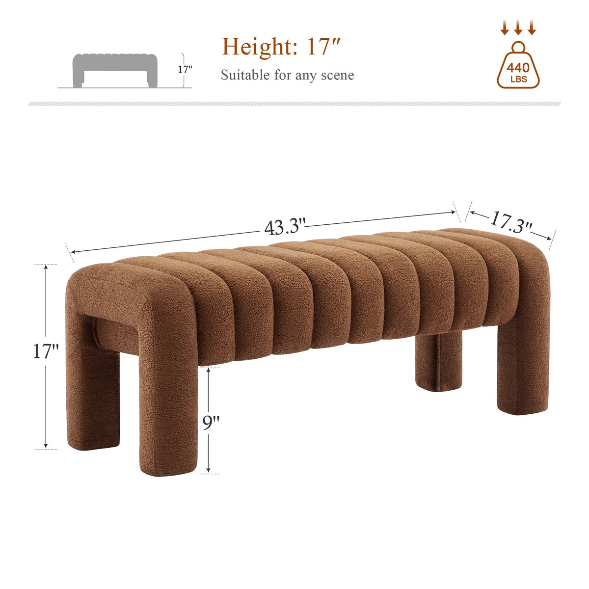 Zesthouse 63�� End of Bed Bench, Linen Tufted Upholstered Ottoman Bench with Padded Seat and Solid Wood Leg, Modern Entryway Bench for Bedroom, Living Room, Beige