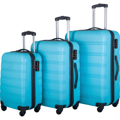 3 Piece ABS Luggage Set, Luggage with Spinner Wheel & TSA  20/24/28 inch, Purple