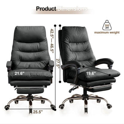 Comfortable Office Chair High Back Executive Desk Chair Leather Computer Gaming Chair Swivel Office Chairs with Footrest