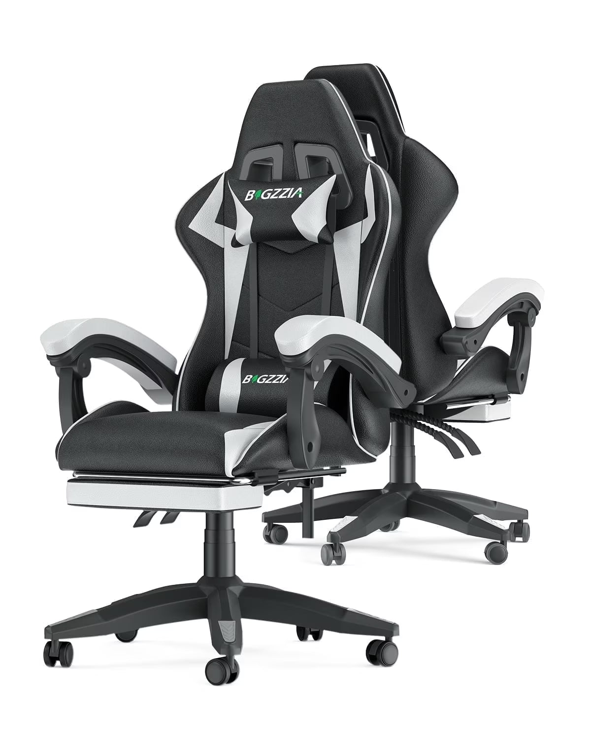 Bigzzia Gaming Chair with Footrest, Gaming Chair for Adult with Headrest and Lumbar Support,Red