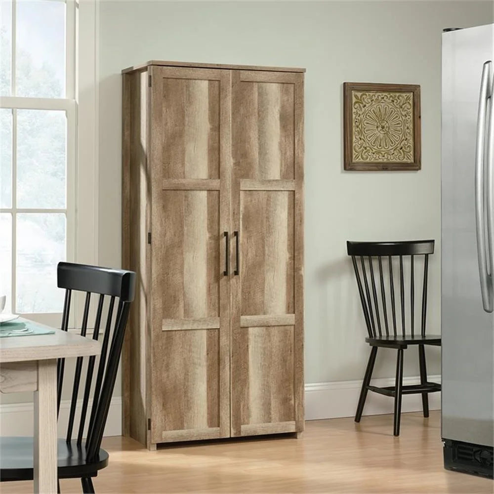 Pemberly Row Contemporary Engineered Wood Pantry in White Finish