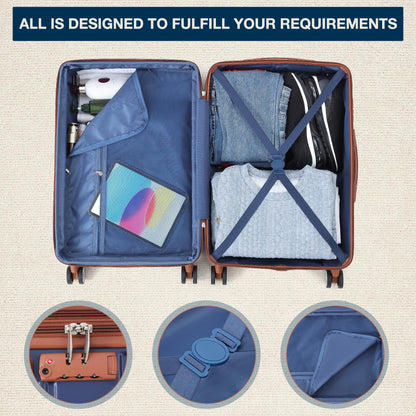 TROPOW Luggage Setss,Suitcases with Wheels,Luggage Expandable Suitcase 3 Piece Sets, Luggage Sets of 3 Piece Suitcase with Spinner Wheels, Hardshell Luggage 3 Piece Sets(20"/24"/28")