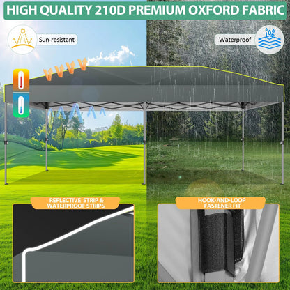 COBIZI 10x10 EZ Pop up Canopy Gazebo with Sidewalls,Pop up Canopy Tent Instant Shelter for Outdoor Party Camping Backyard Beach with Air Vent ,Carry Bag,Stakes,Ropes,Black