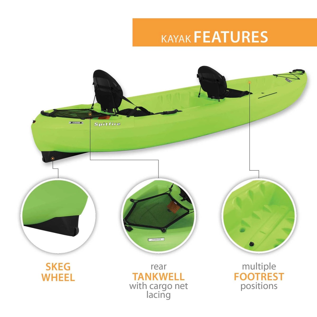 Lifetime Spitfire 12 ft Tandem Kayak, Sunset Fusion (90915)