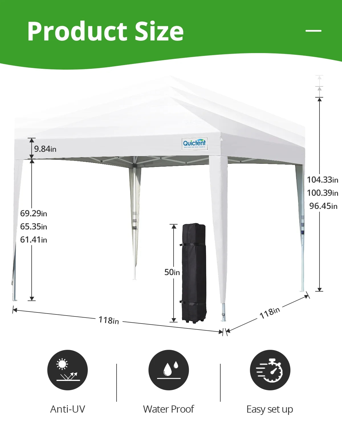 Quictent 10'x10' Pop up Canopy Tent with Sidewalls Instant Outdoor Gazebo Easy Party Tent Enclosed Waterproof, Easy Set up (Pink)
