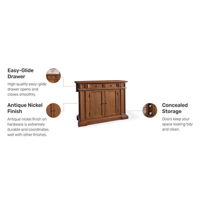 Homestyles Americana Wood Kitchen Island in Black