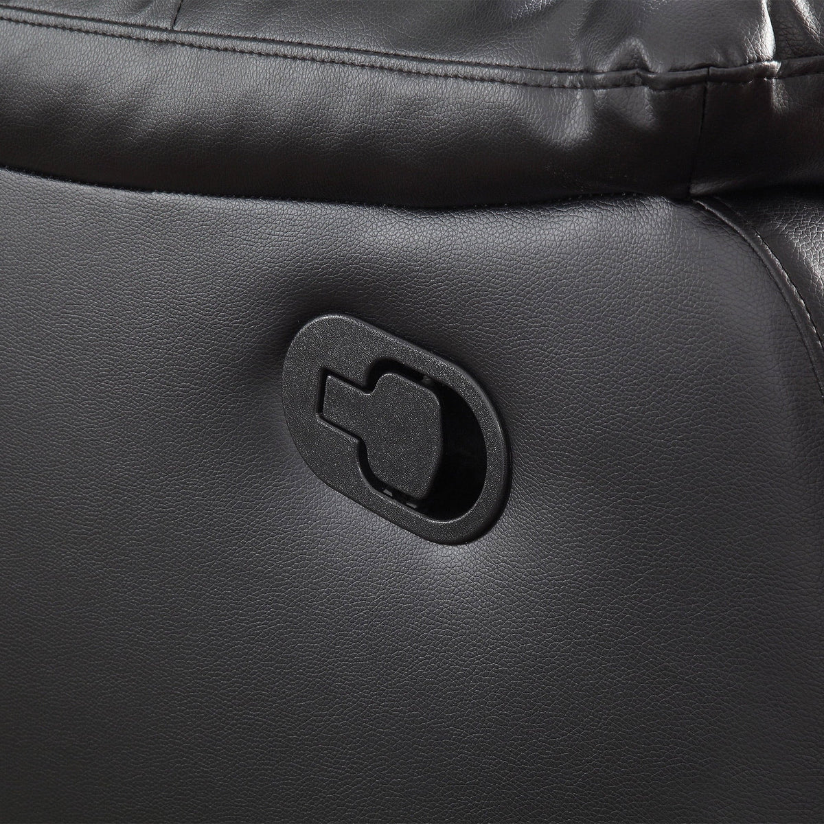 Mainstays Recliner, Full-Reclining, Black Faux Leather Upholstery
