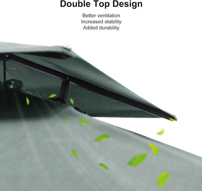 PURPLE LEAF Outdoor Cantilever Umbrella 10' X 13' Rectangle Umbrella Large Patio Umbrella Windproof Heavy Duty Hanging Offset Umbrella for Garden Outdoor Pool, Dark Grey