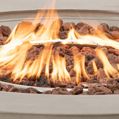 COSIEST Outdoor Round Terrazzo Concrete White firepit Table