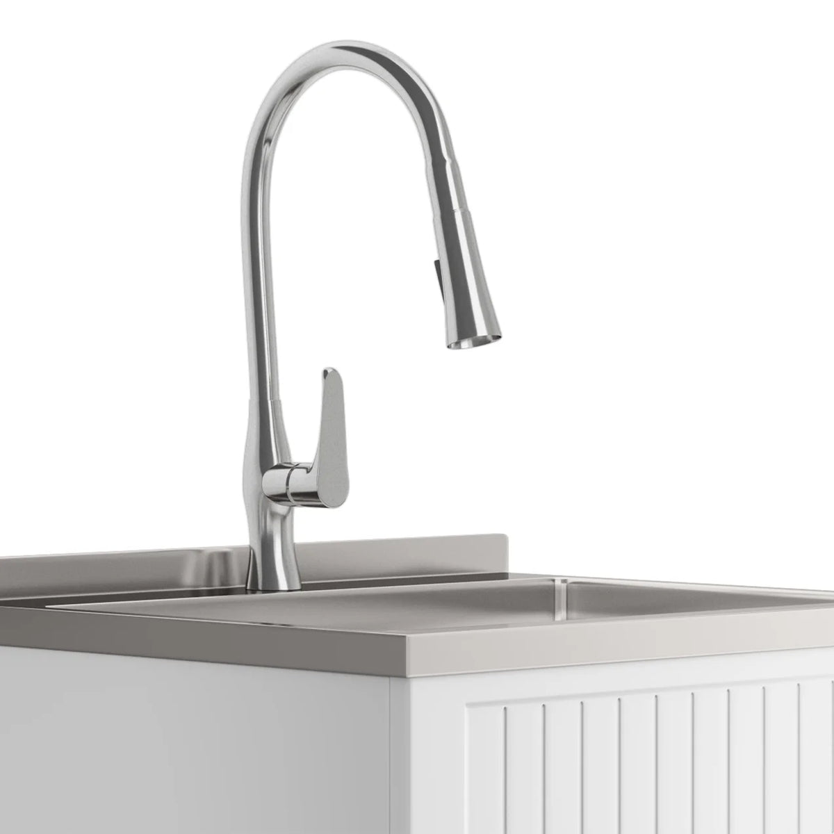 Simpli Home Beckham All-in-One 24-inch Utility Sink & Cabinet