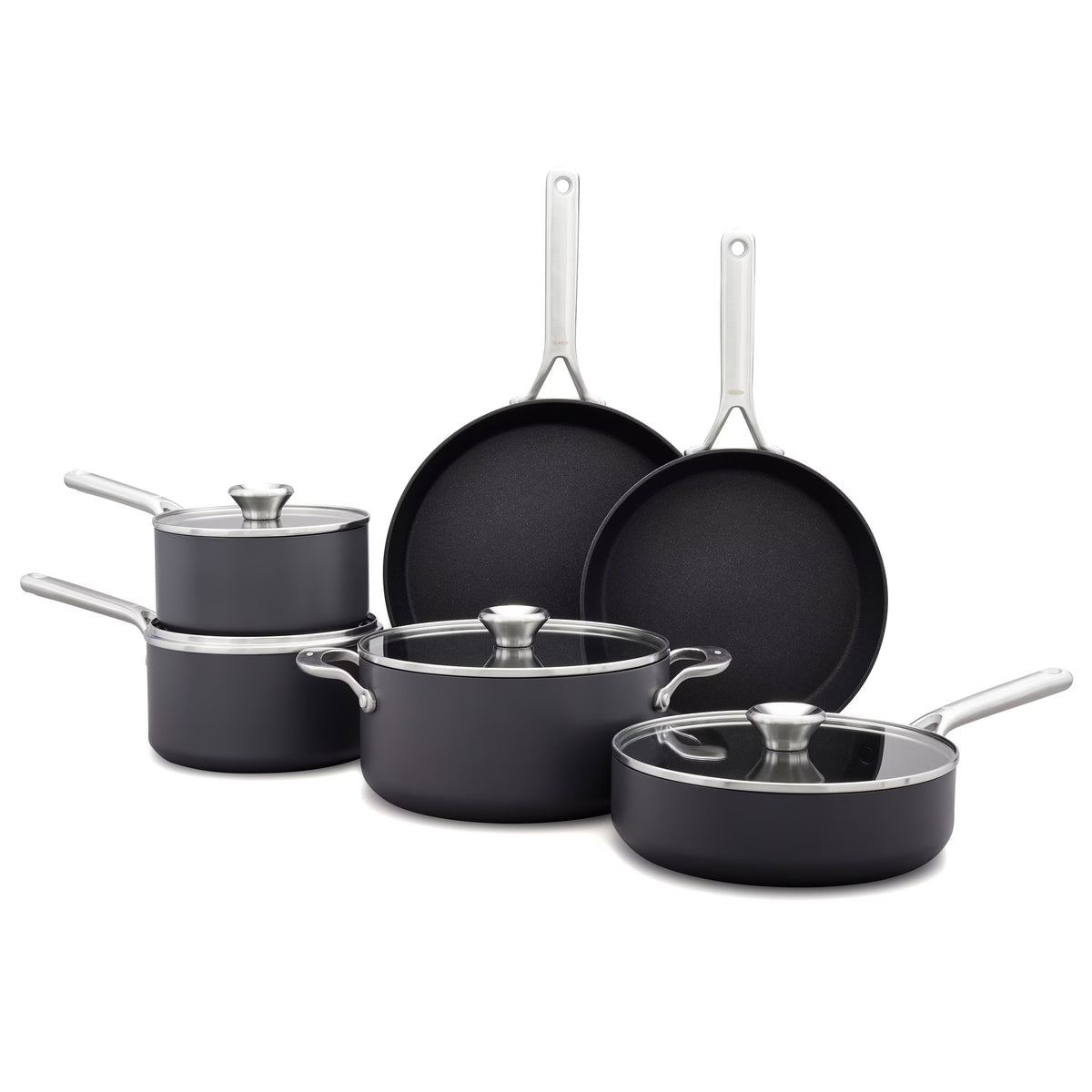 OXO Professional Hard Anodized Nonstick, 10 Piece Cookware Set, Induction, Black