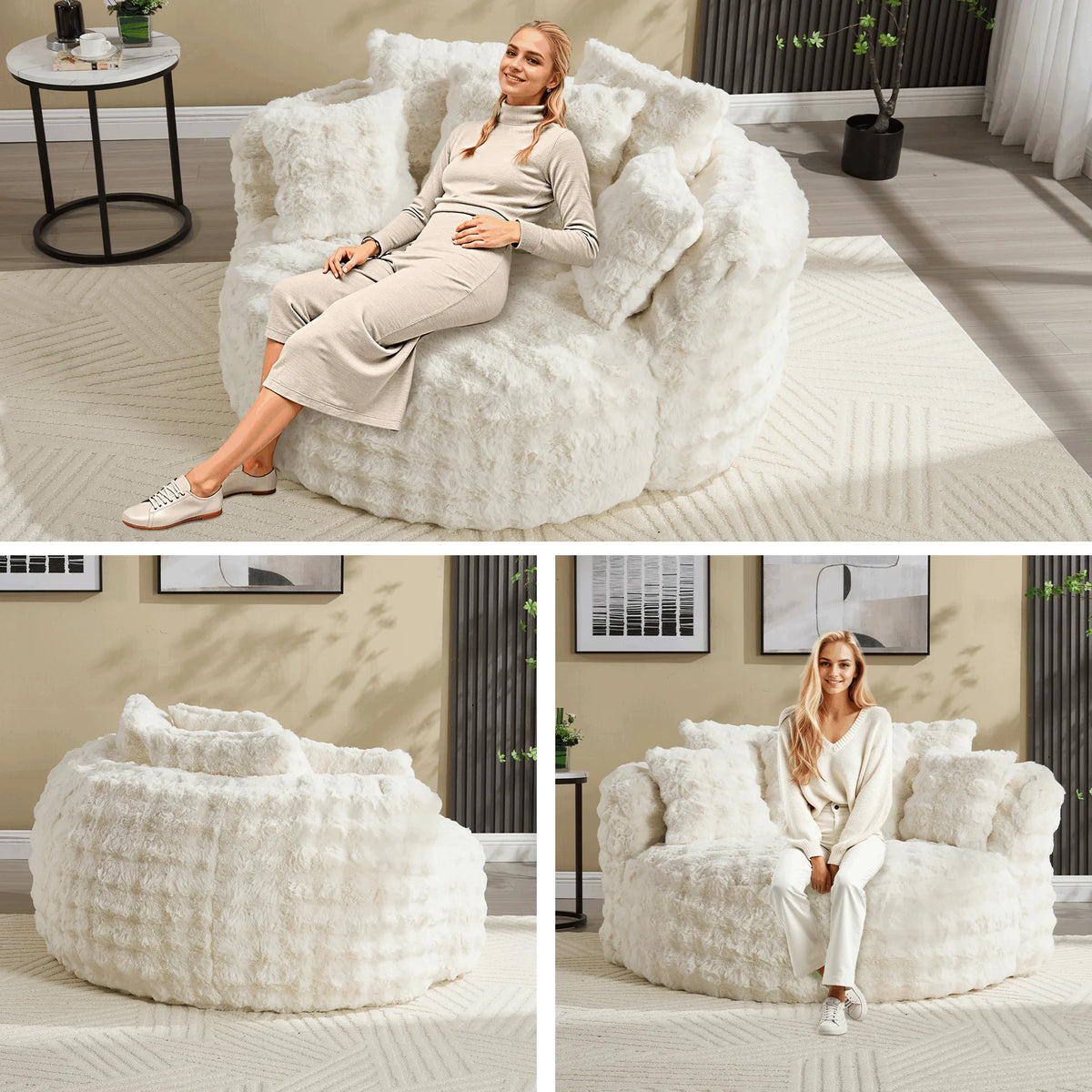 Wiilayok 58'' Oversized Chaise Lounge Chair Indoor,Thickened Backrest Sleeper Sofa Couch with Soft Pillows for Living Room, Gray
