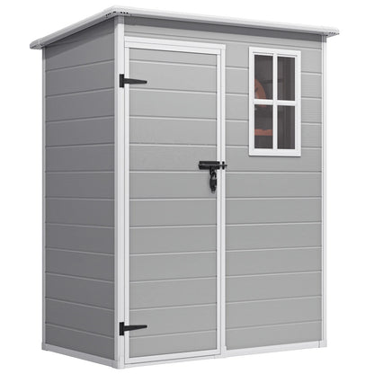 Lofka 6 x 4 FT Galvanized  Metal Outdoor Storage Shed with Double Lockable Doors and Air Vents for Patio, Garden, Backyard, Lawn, Dark Gray