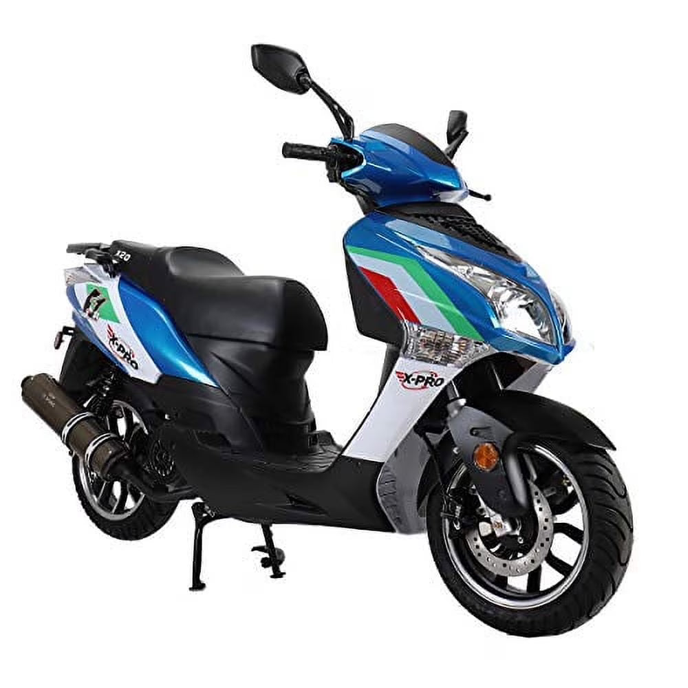 X-Pro Brand New 150cc Gas Moped Motorcycle, 13" Aluminum Wheels, Electric/Kick Start Large Headlights!