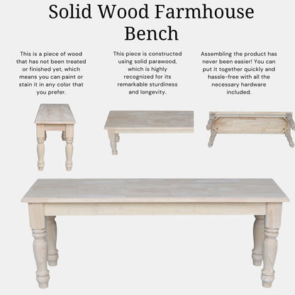 International Concepts Farmhouse Dining Bench