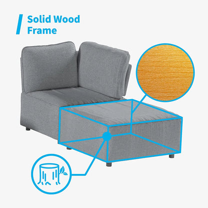 Mjkone Sectional Couch/Futon Sofa Bed, Variable Modular Oversized Couch, U/L Shaped Couch and Queen Sleeper Sofa, Convertible Sofa Set for Living Room, Furniture for Living Room