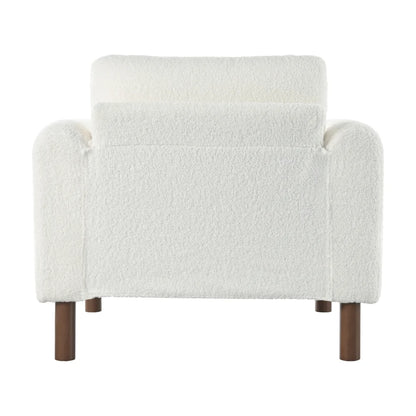Oversized Accent Chair, Upholstered Living Room Chairs Single Sofa Chair with Walnut Legs, Curved handrail, Green