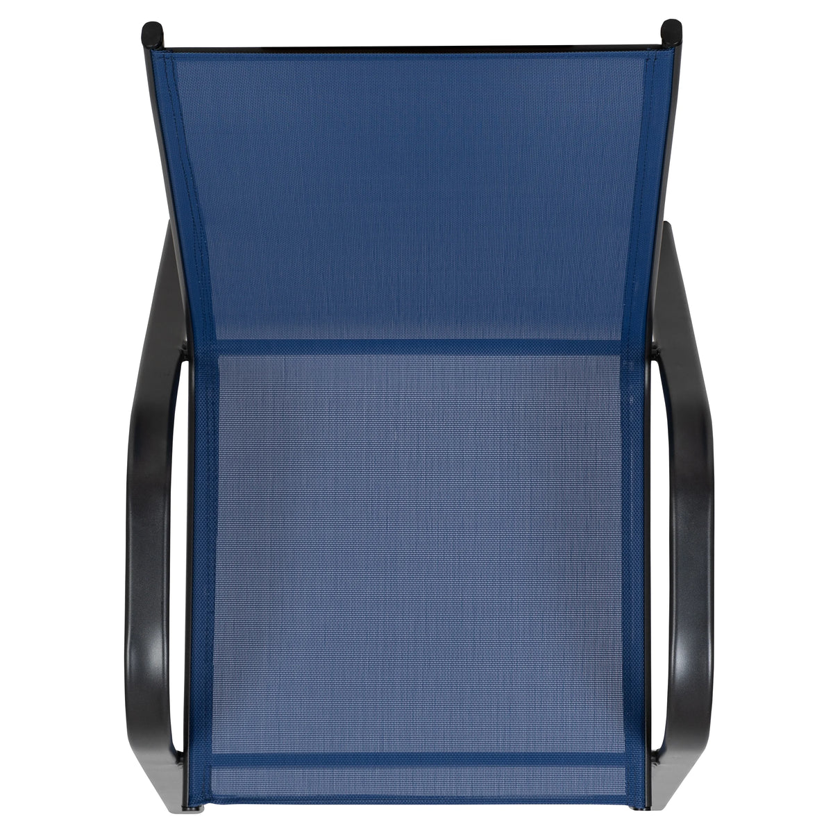 BizChair 5 Pack Black Outdoor Stack Chair with Flex Comfort Material and Metal Frame