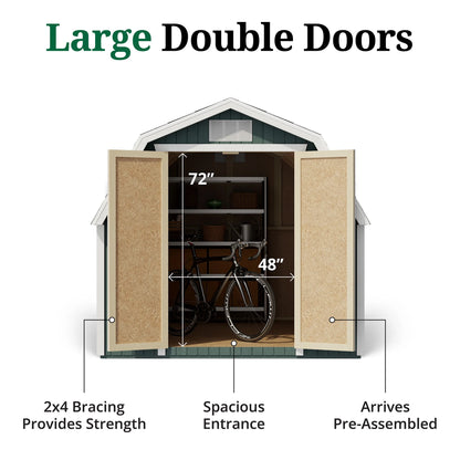 Little Cottage Co. 8x8 Classic Gambrel Barn with 4 ft. Sidewalls, Outdoor Wood Storage Shed Do-It-Yourself Precut Kit