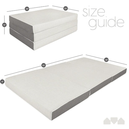 Milliard 4 Inch Tri Folding Foam Mattress, Twin: Twin