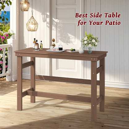 SERWALL 41" Outdoor Bar Table, HDPE All Weather Adirondack Outdoor Bar Height Table, Navy