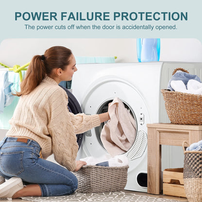 Simzlife 1.6 Cu. ft. Portable Clothes Dryer, Electric Compact Dryer Machine, 19.5 in W, 23.6 in H