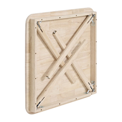 Stakmore Classic Straight Edge Solid Wood Folding Card Table, Unfinished