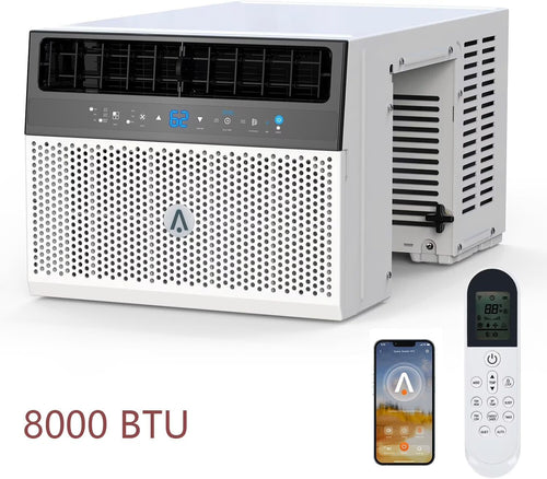 8000Btus Window Air Conditioner Over the Sill AC Up to 370 Sq.Ft With Remote & App